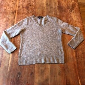 Saks Fifth Avenue Cashmere Gray V neck Sweater